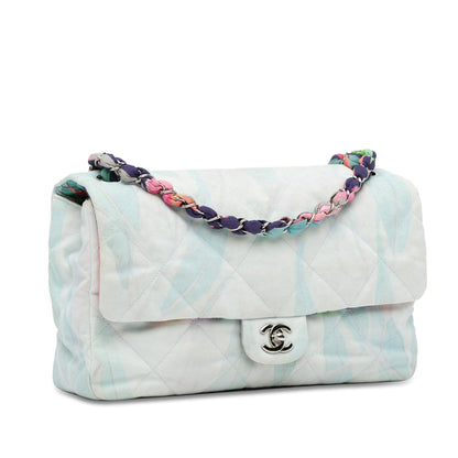 Blue Chanel Quilted Jungle Jeans Flap Shoulder Bag