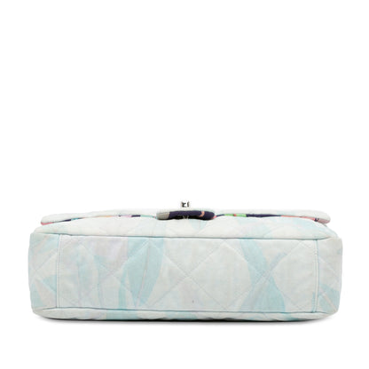 Blue Chanel Quilted Jungle Jeans Flap Shoulder Bag