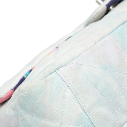 Blue Chanel Quilted Jungle Jeans Flap Shoulder Bag