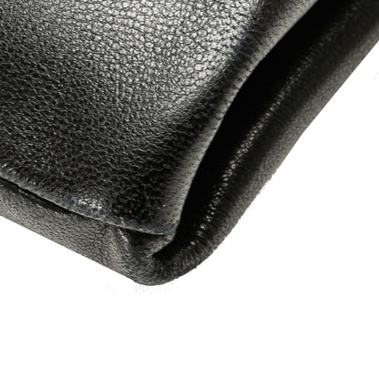Black Chanel Lambskin Bow Long Clutch