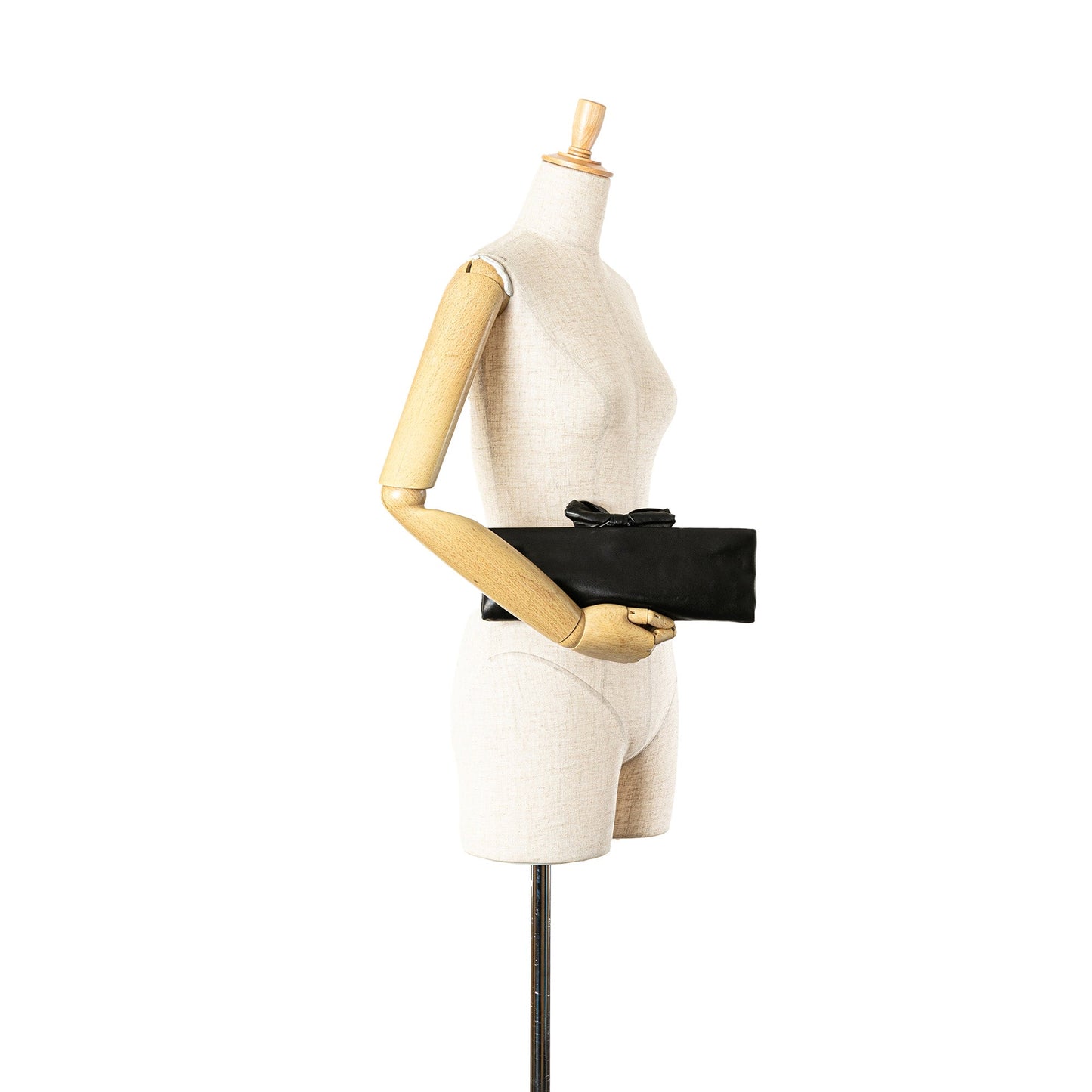 Black Chanel Lambskin Bow Long Clutch