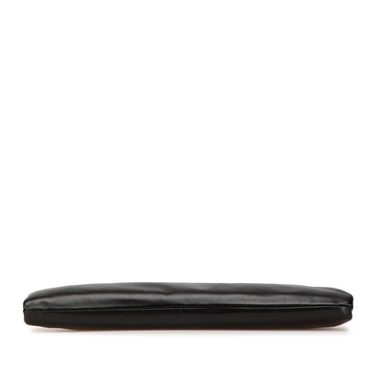 Black Chanel Lambskin Bow Long Clutch