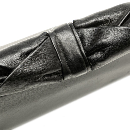 Black Chanel Lambskin Bow Long Clutch