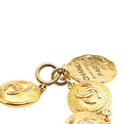 Gold Chanel Gold Plated CC Medallion Bracelet