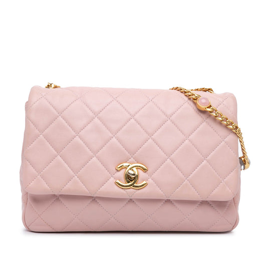 Chanel Sac CC Quilted Lambskin Embellished Chain Flap