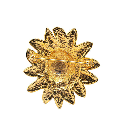 Gold Chanel Gold Plated Lion Pin Brooch