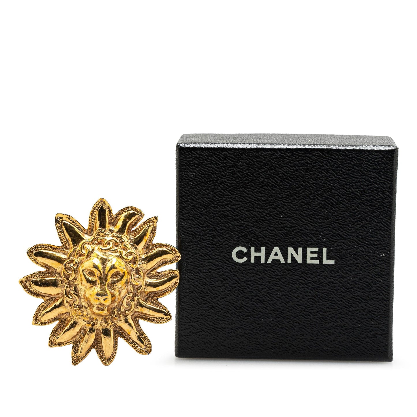 Gold Chanel Gold Plated Lion Pin Brooch