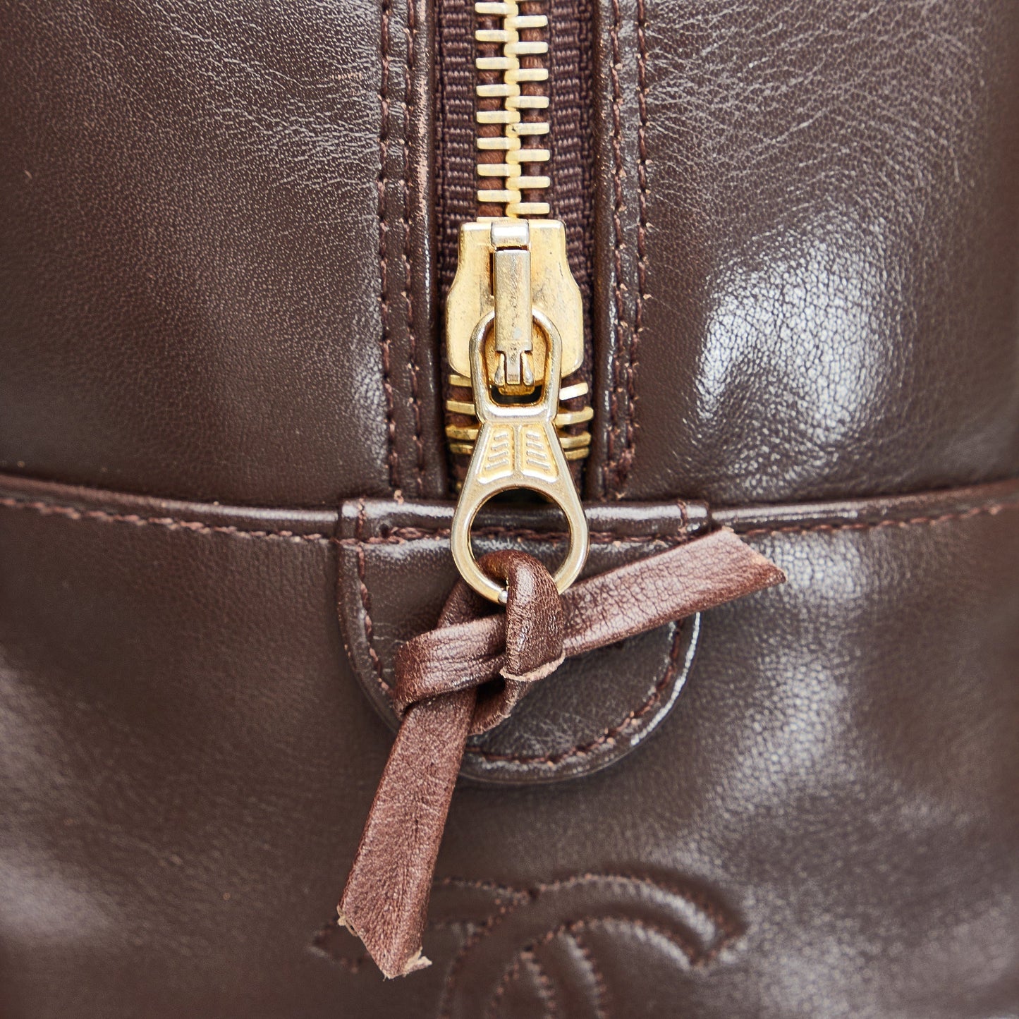 Brown Chanel Leather Pouch