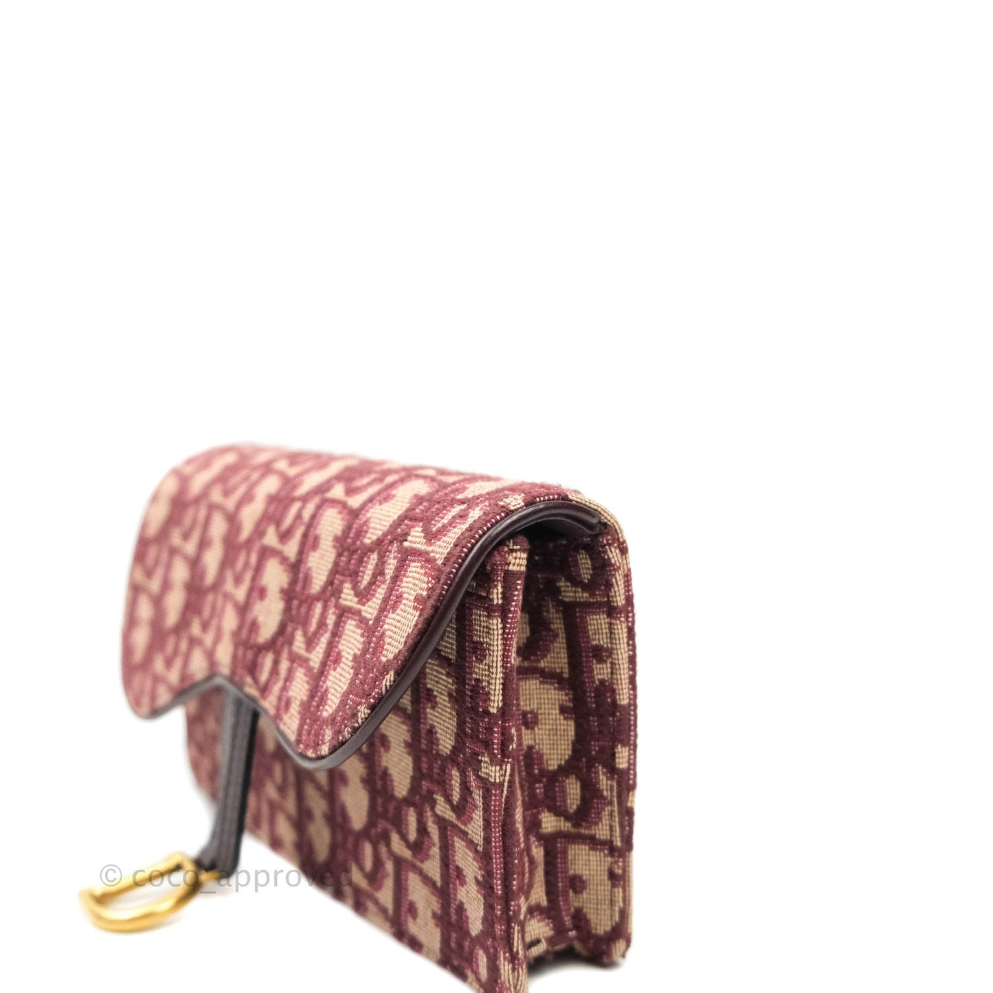 Dior Saddle Belt Pouch Burgundy Dior Oblique Jacquard