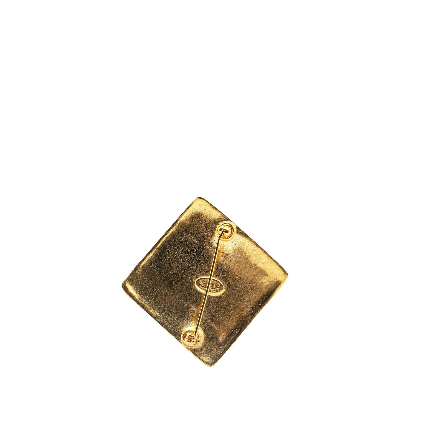 Gold Chanel Gold Plated CC Diamond Brooch