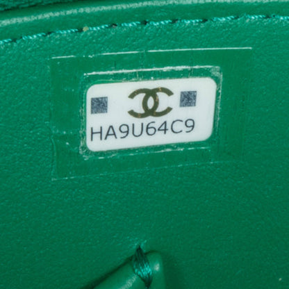 Green Chanel Quilted Lambskin Afternoon Tea Vanity Case with Chain Satchel