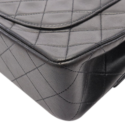 Black Chanel Small Classic Lambskin Double Flap Shoulder Bag