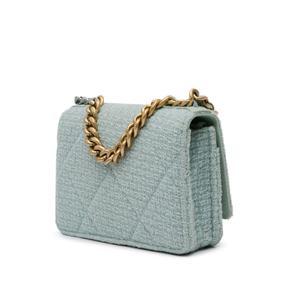 Blue Chanel Tweed 19 Wallet On Chain Satchel