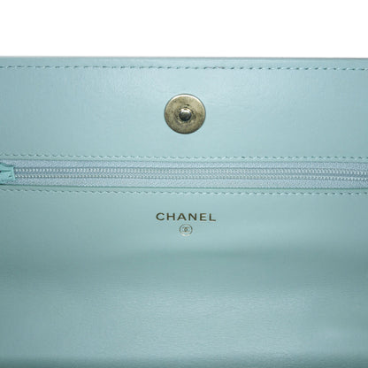 Blue Chanel Tweed 19 Wallet On Chain Satchel