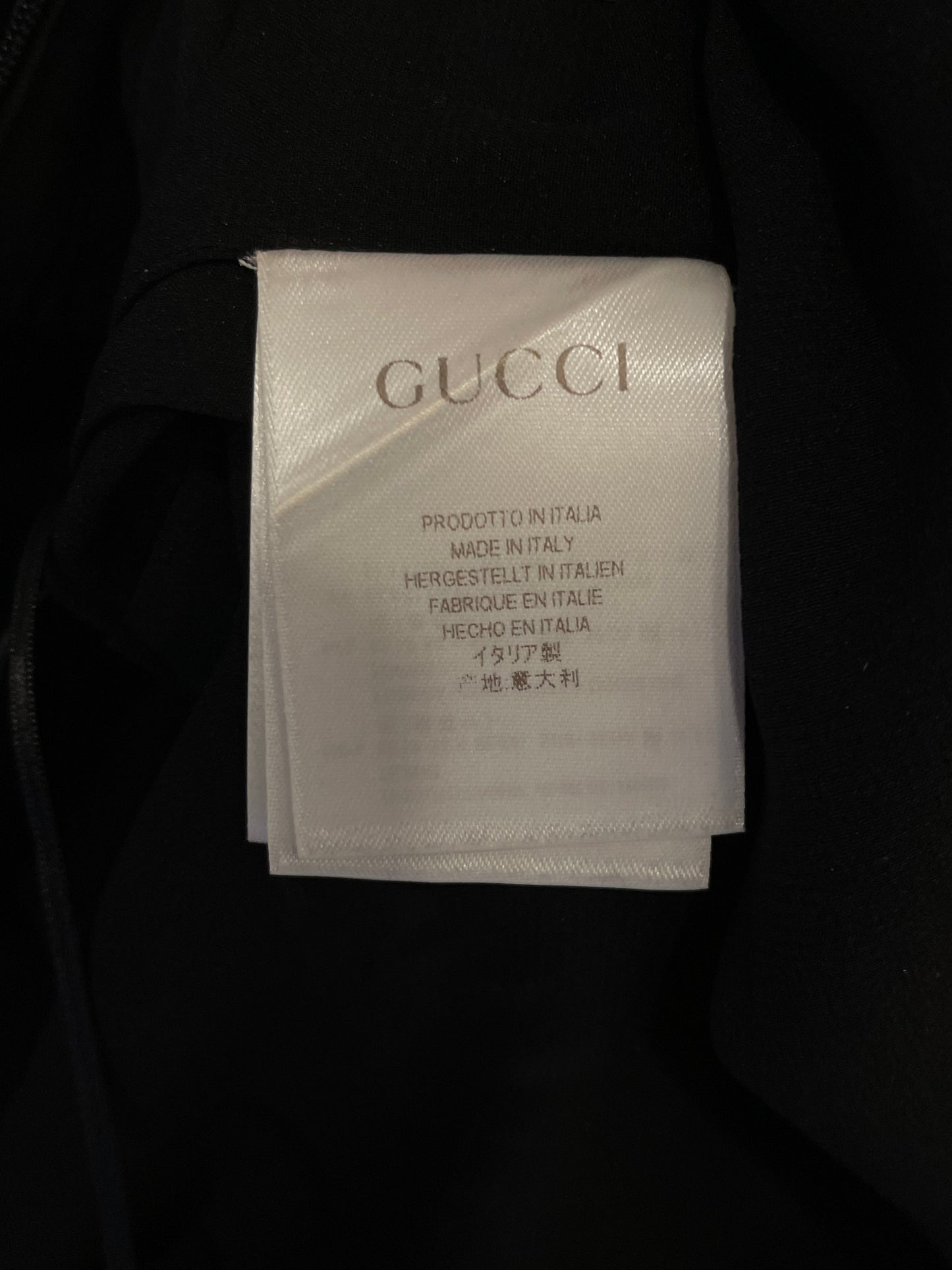 Gucci Black Silk Mini Floral Printed Dress with Gold Pearl Embellishments Size IT 38 (UK 6)