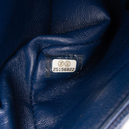 Blue Chanel Mini Rectangular Classic Caviar Single Flap Crossbody Bag