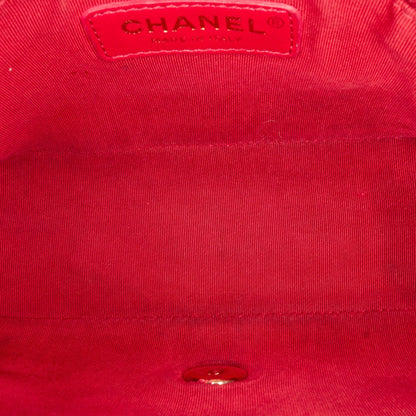 Black Chanel Large Lambskin Twist Chain Enamel CC Flap Crossbody Bag