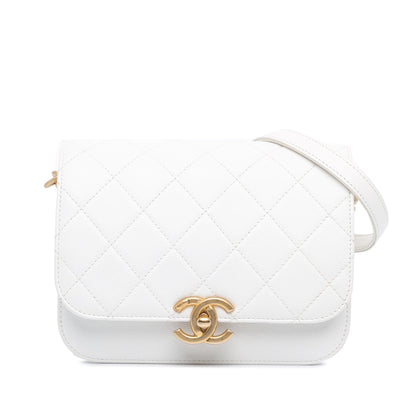 Chanel Sac CC Quilted Caviar Flap Crossbody