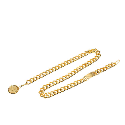 Gold Chanel Gold Plated Medallion Chain Belt