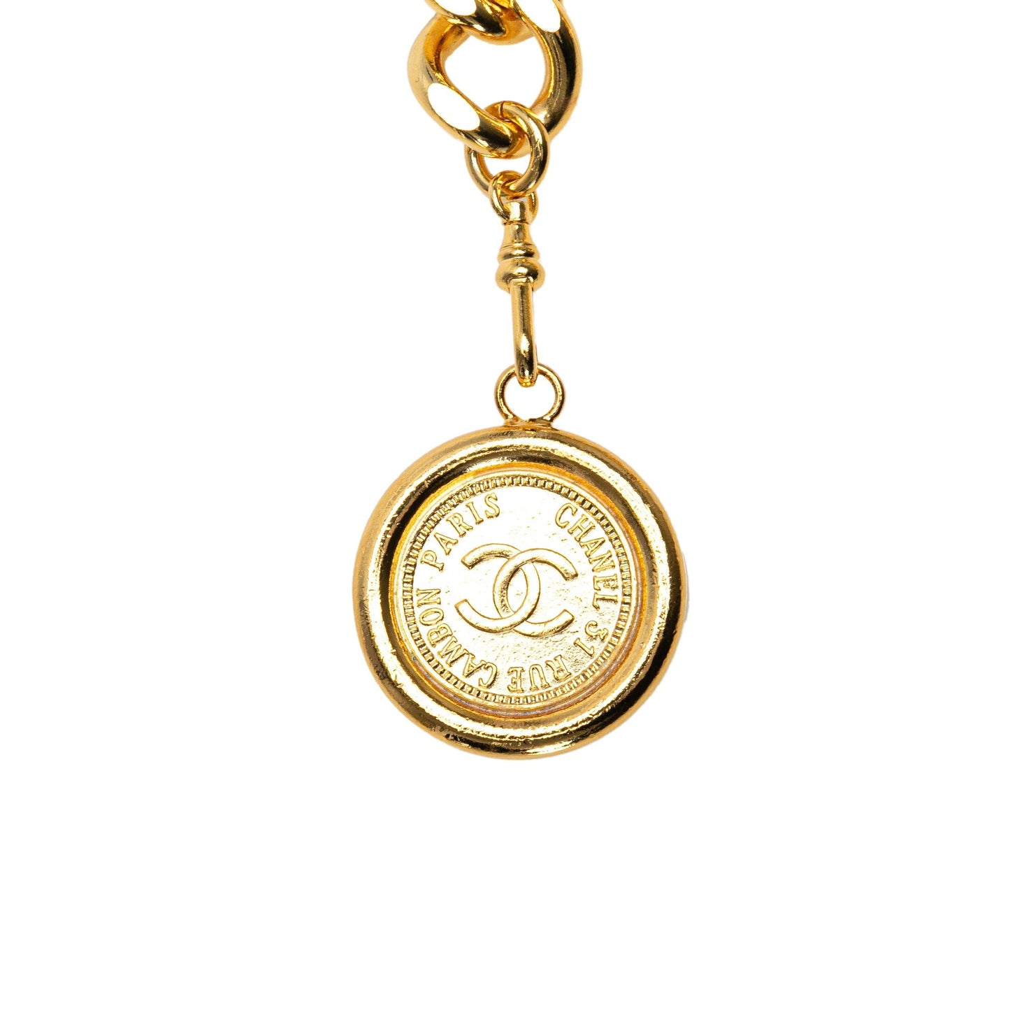 Gold Chanel Gold Plated Medallion Chain Belt