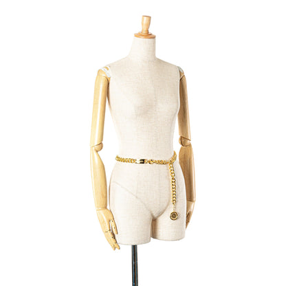 Gold Chanel Gold Plated Medallion Chain Belt