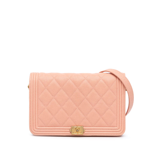 Chanel Sac Quilted Caviar Boy Wallet on Chain