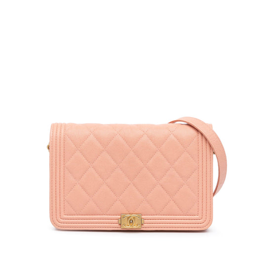 Chanel Sac Quilted Caviar Boy Wallet on Chain