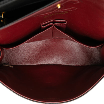 Black Chanel Small Classic Lambskin Double Flap Shoulder Bag