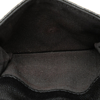 Black Chanel CC Quilted Caviar Trifold Wallet