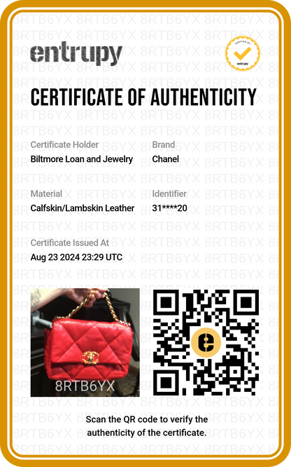 Chanel 19 Lambskin Quilted Medium Flap Bag Red
