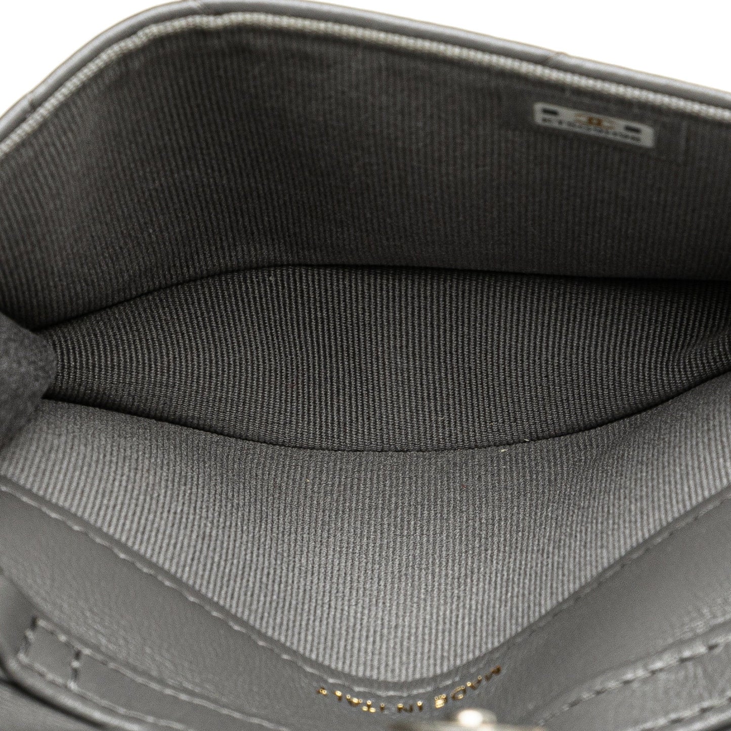 Gray Chanel Lambskin 19 Flap Coin Purse With Chain Crossbody Bag