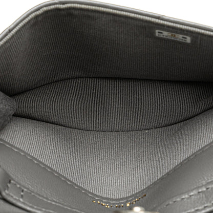 Gray Chanel Lambskin 19 Flap Coin Purse With Chain Crossbody Bag