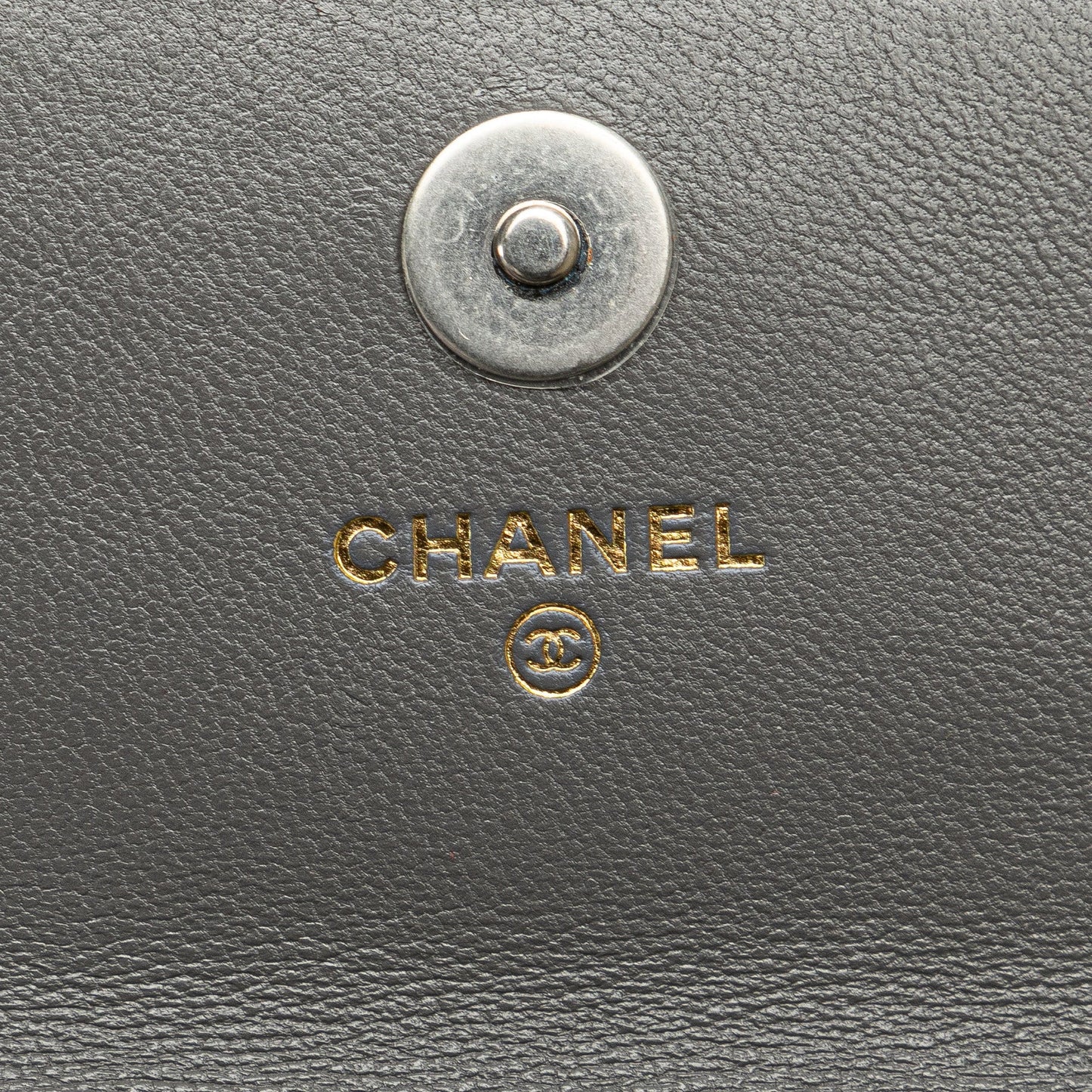 Gray Chanel Lambskin 19 Flap Coin Purse With Chain Crossbody Bag