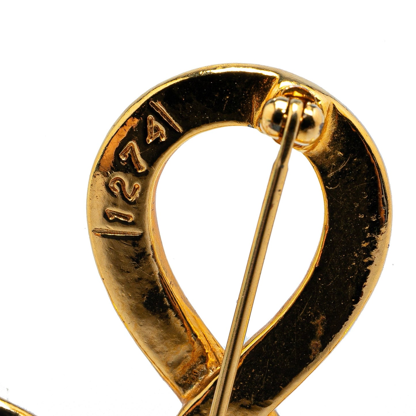 Gold Chanel Gold Plated CC Infinity Brooch