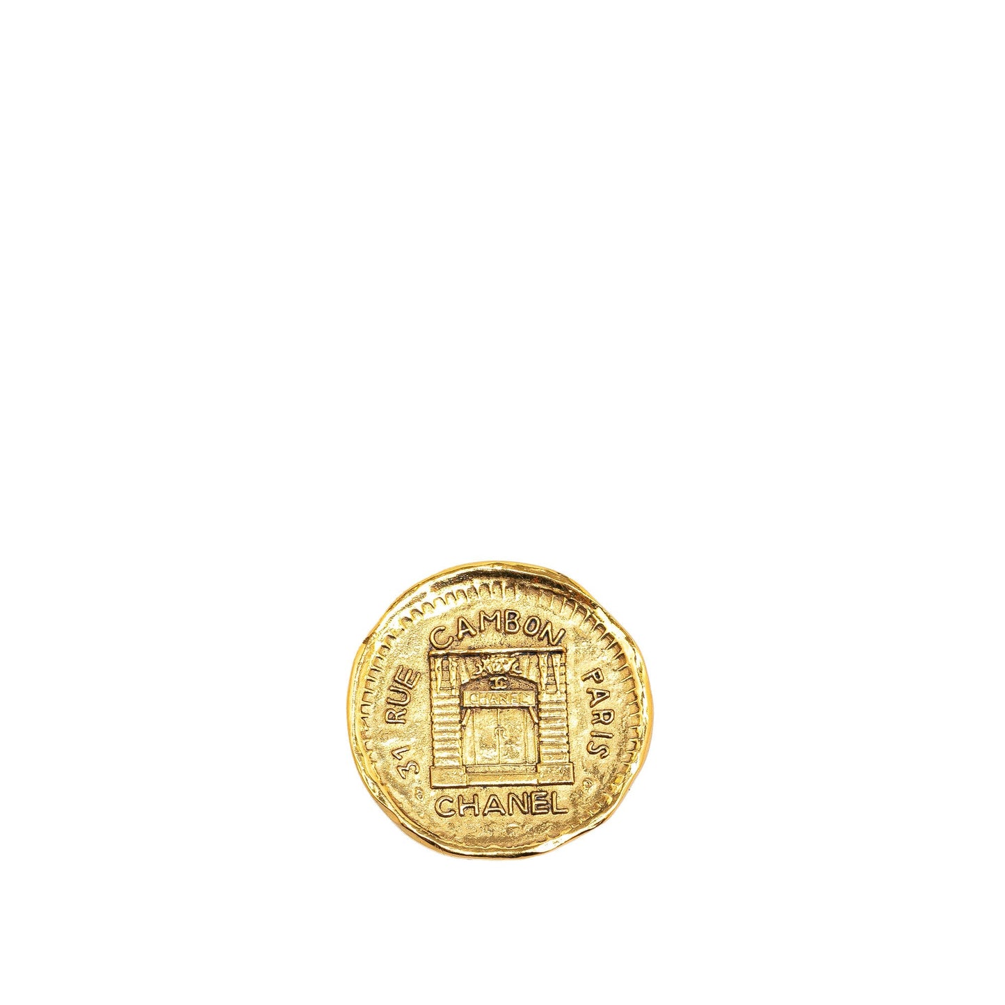Gold Chanel Gold Plated 31 Rue Cambon Brooch