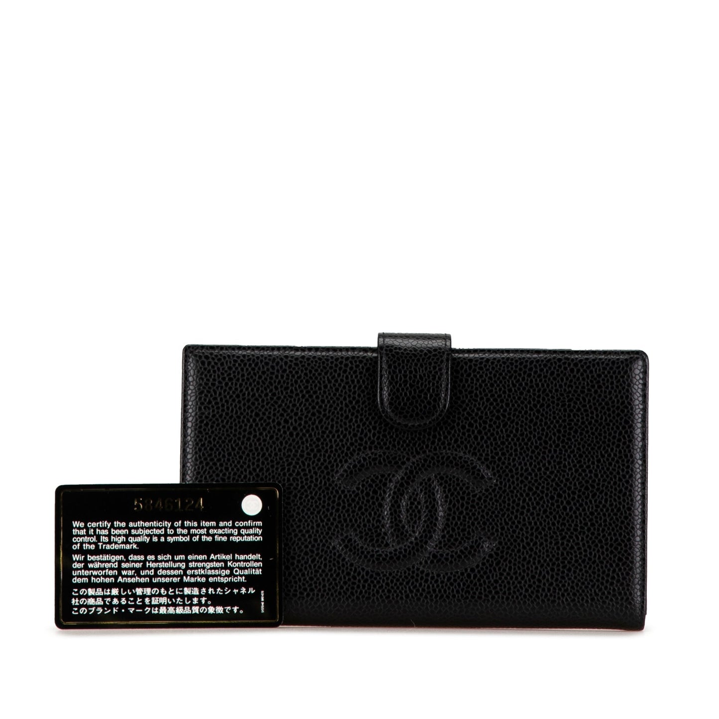 Black Chanel CC Caviar Long Wallet