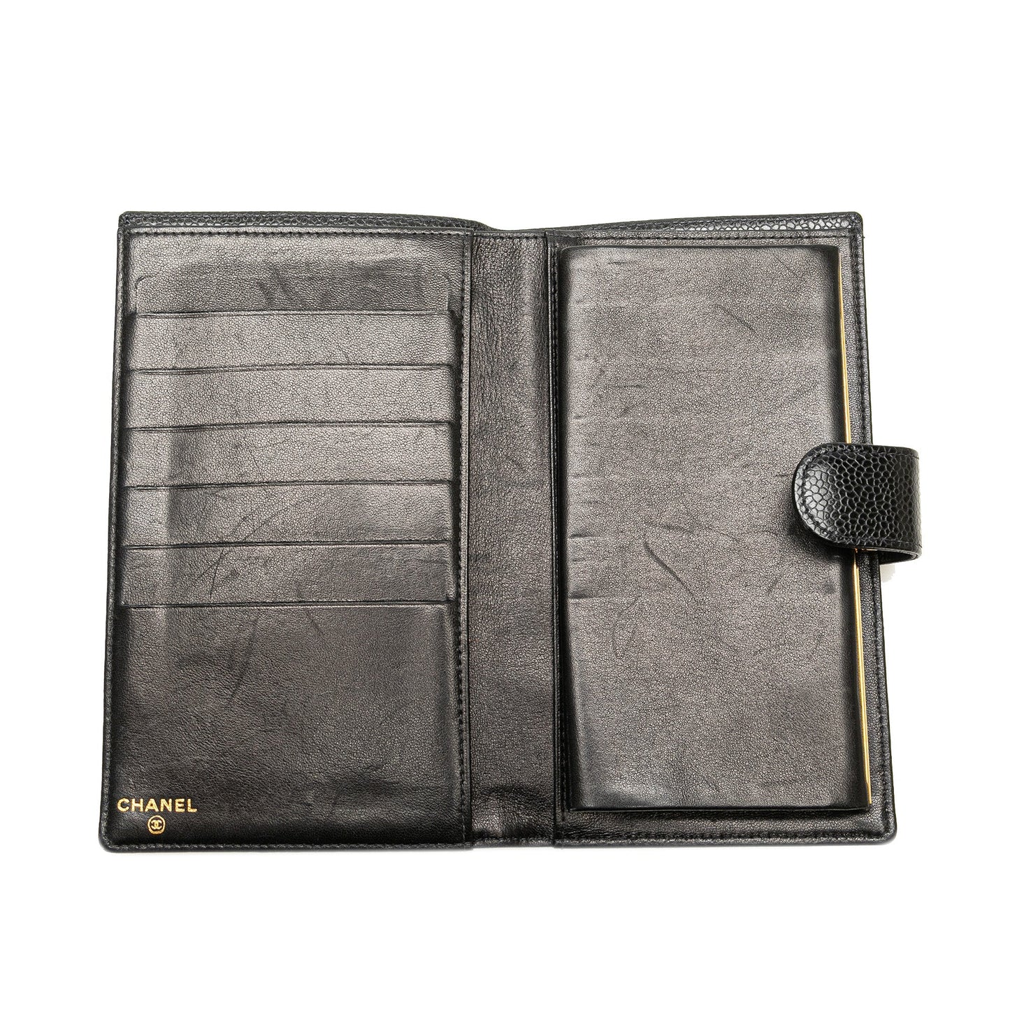 Black Chanel CC Caviar Long Wallet