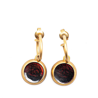 Gold Chanel Gold Plated Round Swing Push Back Earrings