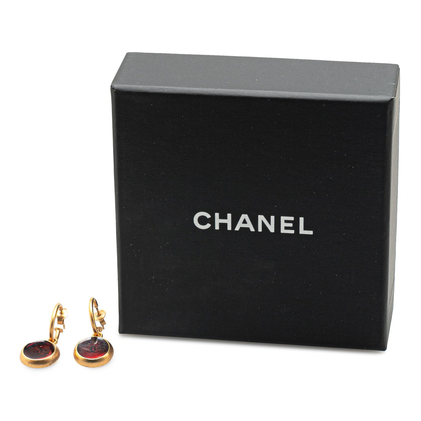 Gold Chanel Gold Plated Round Swing Push Back Earrings