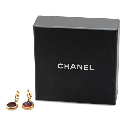 Gold Chanel Gold Plated Round Swing Push Back Earrings