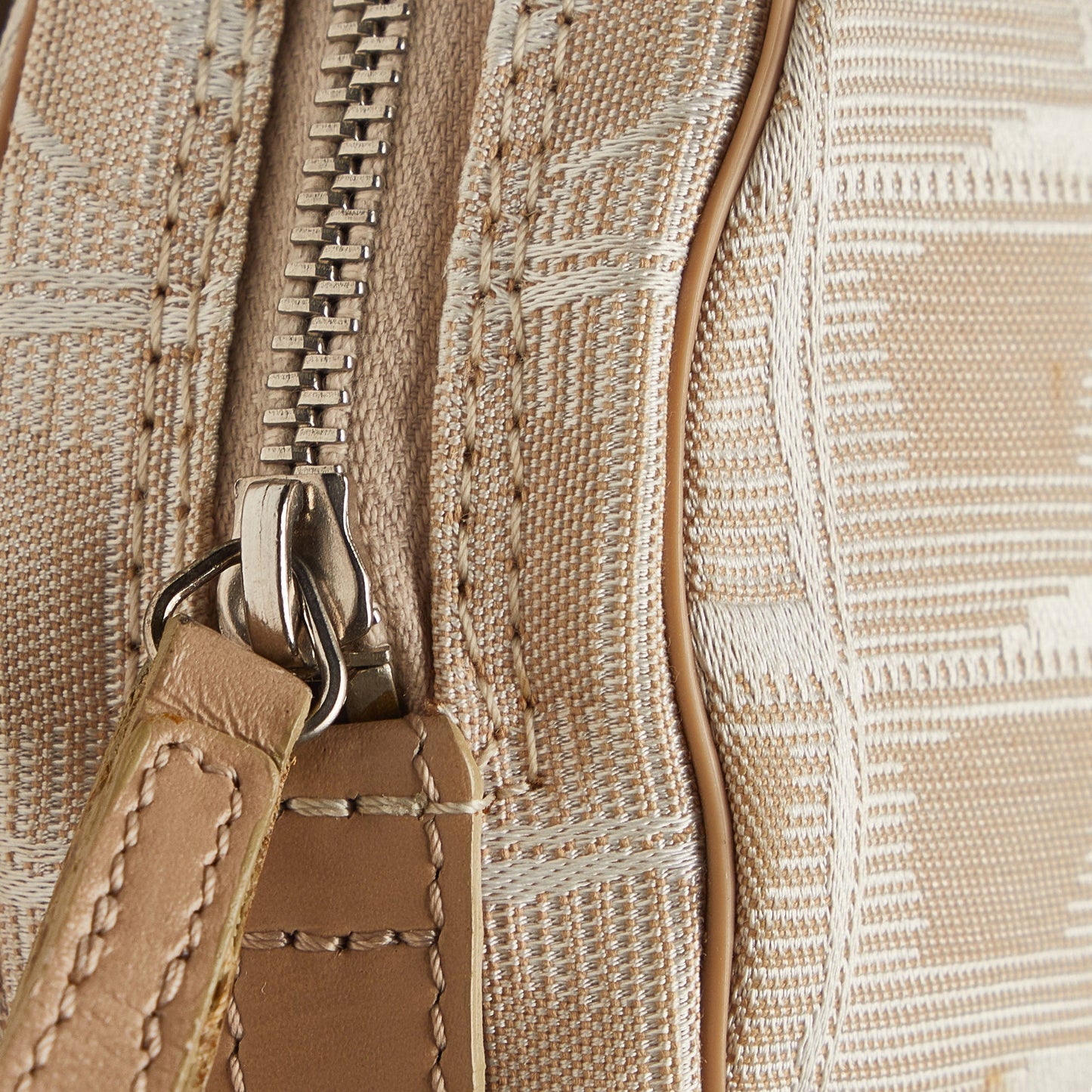 Beige Chanel New Travel Line Nylon Pouch