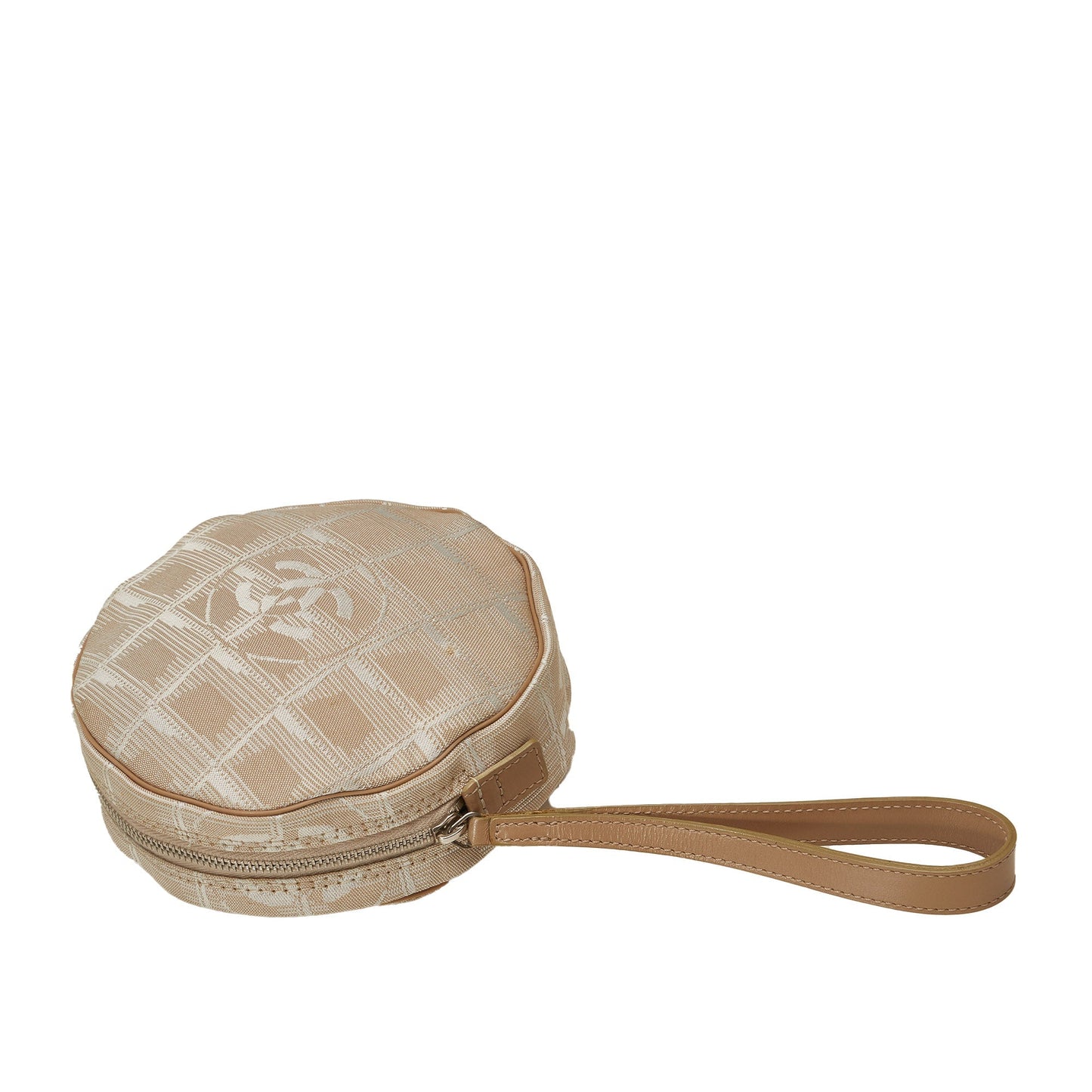 Beige Chanel New Travel Line Nylon Pouch