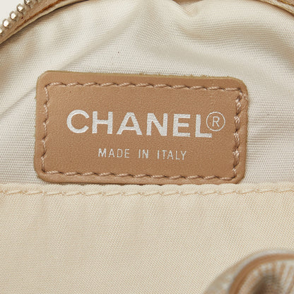 Beige Chanel New Travel Line Nylon Pouch
