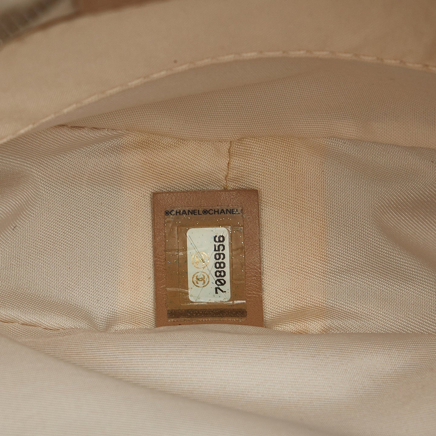 Beige Chanel New Travel Line Nylon Pouch
