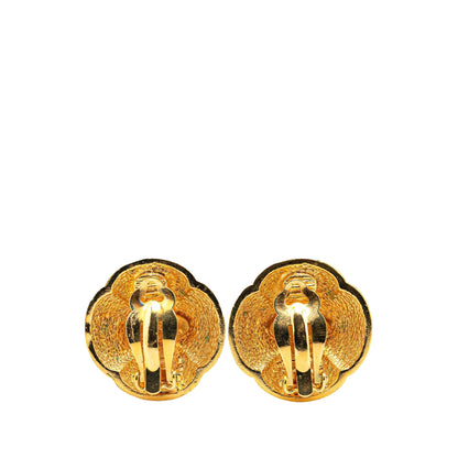 Gold Chanel Gold Plated CC Clip On Earrings