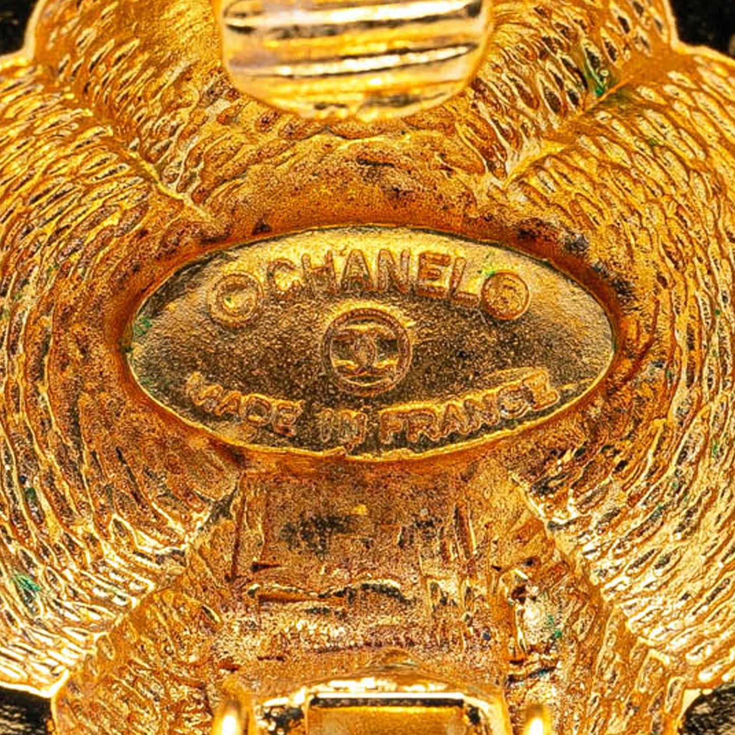 Gold Chanel Gold Plated CC Clip On Earrings