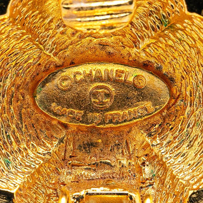 Gold Chanel Gold Plated CC Clip On Earrings
