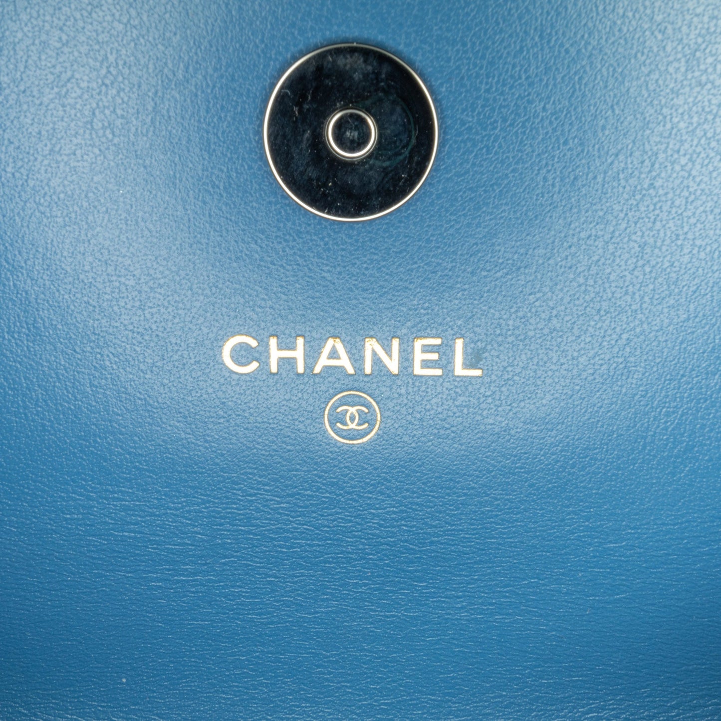 Blue Chanel Denim 19 Phone Holder with Chain Satchel
