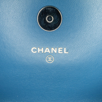 Blue Chanel Denim 19 Phone Holder with Chain Satchel