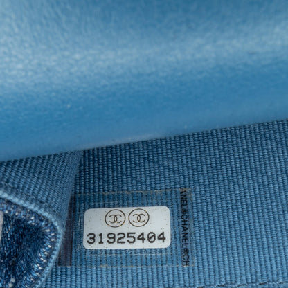Blue Chanel Denim 19 Phone Holder with Chain Satchel